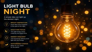 light bulb night abstract glowing bulb with golden bokeh background