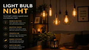 light bulb night decorative hanging bulbs in cozy home interior