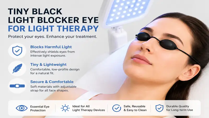 tiny black light blocker eye for light therapy protecting eyes during professional light therapy treatment