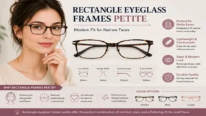 Rectangle eyeglass frames petite providing a modern appearance for narrow faces