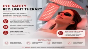 red light therapy eye protection equipment used to improve eye safety during LED light treatment