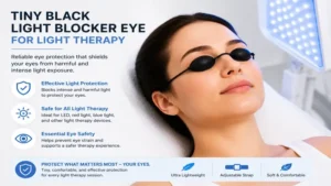 tiny black light blocker eye for light therapy providing effective protection from intense light exposure