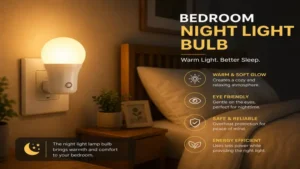night light lamp bulb creating a warm and comfortable atmosphere in a bedroom