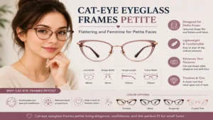 Elegant cat-eye eyeglass frames petite adding a flattering touch to smaller face shapes