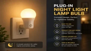 night light lamp bulb plugged into a wall outlet for convenient nighttime visibility