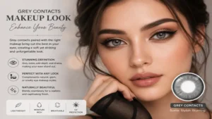 grey contacts close-up view showing detailed color blending and realistic appearance