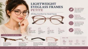 Lightweight eyeglass frames petite made for all-day comfort and secure fit