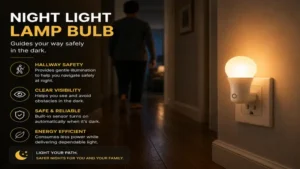 night light lamp bulb illuminating a hallway for safer navigation after dark