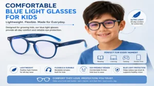 Lightweight and flexible blue light glasses for kids created for all-day comfort