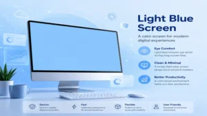 Modern technology concept highlighting a light blue screen interface with digital elements