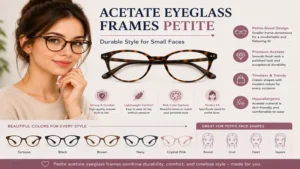 Durable acetate eyeglass frames petite available in classic and fashionable colors