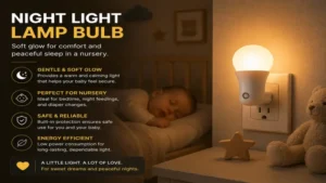 night light lamp bulb providing a soft glow for comfort and peaceful sleep in a nursery