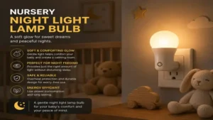 night light lamp bulb providing a soft glow for comfort and peaceful sleep in a nursery