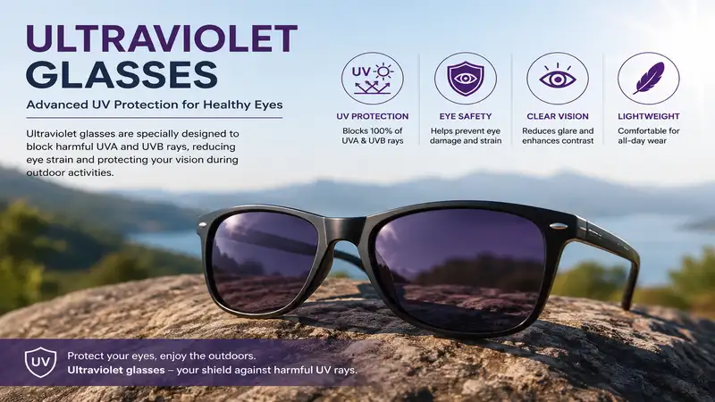 ultraviolet glasses designed to help protect eyes from harmful UV rays outdoors
