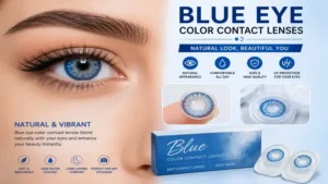 Blue eye color contact lenses with a natural appearance for everyday wear