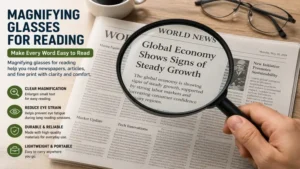 magnifying glasses for reading making newspaper articles easier to read