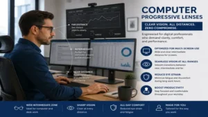 computer progressive lenses improving visual comfort across multiple monitors at a workstation