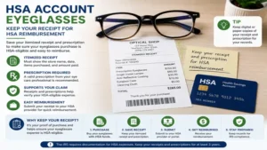 HSA account eyeglasses purchase with receipt for HSA reimbursement