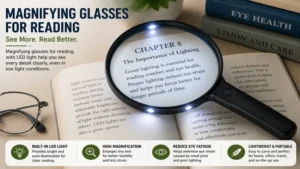magnifying glasses for reading with built-in LED lighting for improved visibility