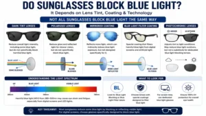 do sunglasses block blue light depending on lens tint, coatings, and polarized technology