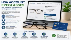 HSA account eyeglasses ordered from an online optical retailer using HSA funds
