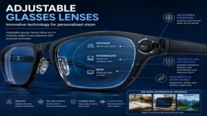 Advanced adjustable glasses lenses showcasing innovative vision correction technology