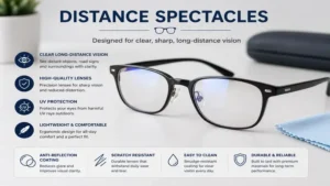 High-quality distance spectacles with premium prescription lenses for clear long-distance vision.
