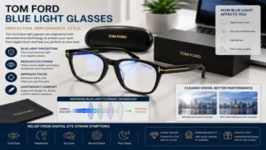 Tom ford blue light glasses designed for comfortable extended screen time and eye support