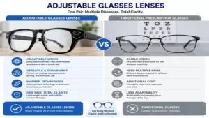 Comparison between adjustable glasses lenses and traditional prescription glasses