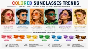Trending colored sunglasses designs for contemporary fashion