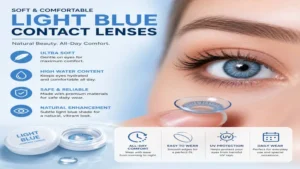 Soft light blue contact lenses designed for comfort, hydration, and natural eye enhancement