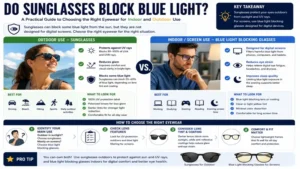 do sunglasses block blue light explained with practical tips for choosing the right eyewear for indoor and outdoor use