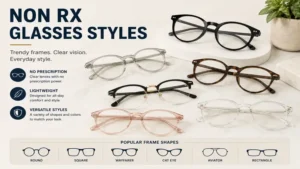 Non rx glasses in a variety of stylish frames for everyday wear