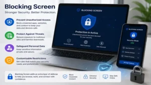 Blocking screen enhancing digital security by blocking unauthorized access
