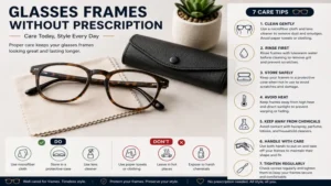 Proper care tips for maintaining glasses frames without prescription in good condition